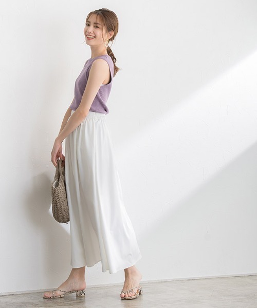 Pierrot（ピエロ）の「ウォッシャブルノースリーブリブニット（ニット/セーター・レディース・アイボリー/ブラック/グレイッシュベージュ/グリーン/ライトパープル/オレンジ・M/L）」の14枚目の写真