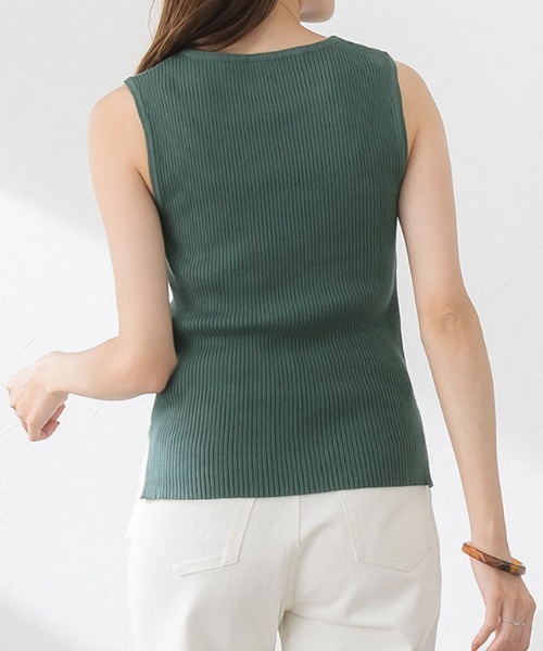 Pierrot（ピエロ）の「ウォッシャブルノースリーブリブニット（ニット/セーター・レディース・アイボリー/ブラック/グレイッシュベージュ/グリーン/ライトパープル/オレンジ・M/L）」の22枚目の写真