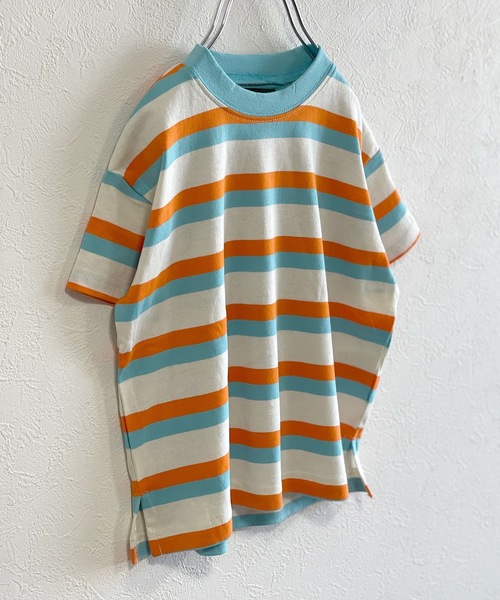 BIG FIELD（ビッグフィールド）の「ボーダーカラーTシャツ（80～150cm）（Tシャツ/カットソー・キッズ・ライトブルー/パープル/ピンク・90/100/110/120/80/130/95/140/150）」の2枚目の写真