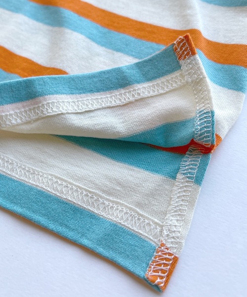 BIG FIELD（ビッグフィールド）の「ボーダーカラーTシャツ（80～150cm）（Tシャツ/カットソー・キッズ・ライトブルー/パープル/ピンク・90/100/110/120/80/130/95/140/150）」の6枚目の写真