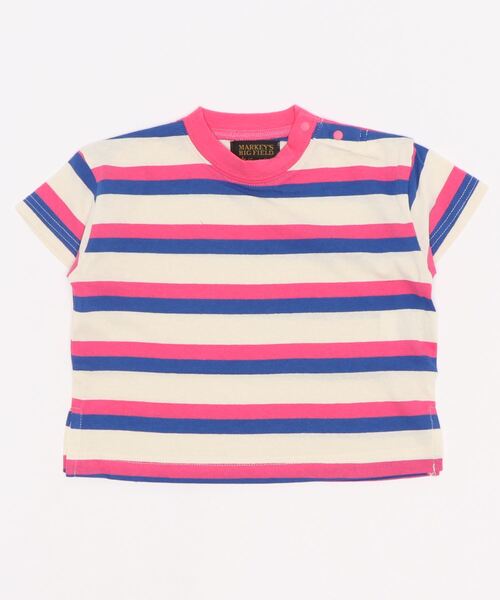 BIG FIELD（ビッグフィールド）の「ボーダーカラーTシャツ（80～150cm）（Tシャツ/カットソー・キッズ・ライトブルー/パープル/ピンク・90/100/110/120/80/130/95/140/150）」の9枚目の写真