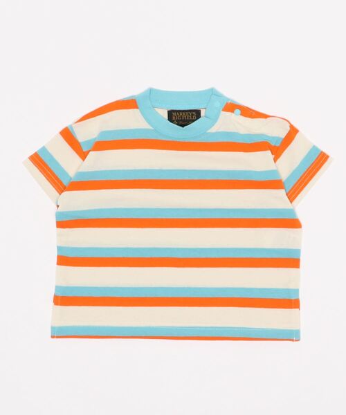 BIG FIELD（ビッグフィールド）の「ボーダーカラーTシャツ（80～150cm）（Tシャツ/カットソー・キッズ・ライトブルー/パープル/ピンク・90/100/110/120/80/130/95/140/150）」の8枚目の写真