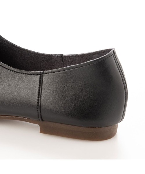 神戸シューズ（コウベシューズ）の「Je m'appele canade フワフワラクチンッラウンドトゥバブーシュ 美脚フラットシューズ（パンプス・レディース・ホワイト/ブラック・23/23.5/25/25.5/22/22.5/24.5/24）」の6枚目の写真