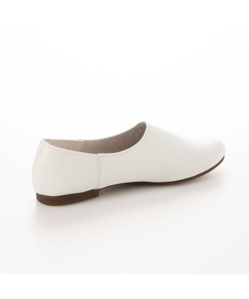 神戸シューズ（コウベシューズ）の「Je m'appele canade フワフワラクチンッラウンドトゥバブーシュ 美脚フラットシューズ（パンプス・レディース・ホワイト/ブラック・23/23.5/25/25.5/22/22.5/24.5/24）」の11枚目の写真