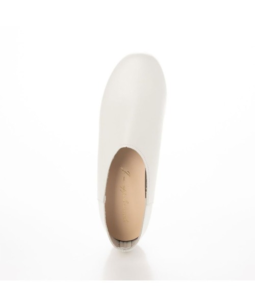 神戸シューズ（コウベシューズ）の「Je m'appele canade フワフワラクチンッラウンドトゥバブーシュ 美脚フラットシューズ（パンプス・レディース・ホワイト/ブラック・23/23.5/25/25.5/22/22.5/24.5/24）」の12枚目の写真