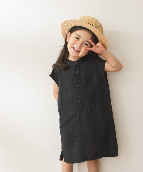 FORK&SPOON（フォークアンドスプーン）の「FORK&SPOON　ノースリーブロングシャツ(KIDS)（シャツ/ブラウス・キッズ・ネイビー/グリーン系その他・105/120/135）」の9枚目の写真