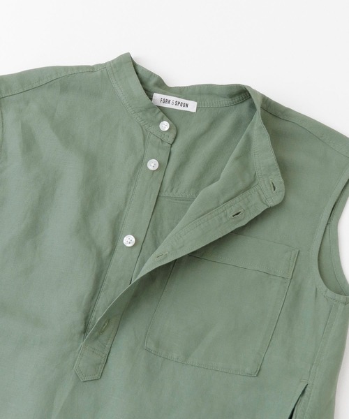 FORK&SPOON（フォークアンドスプーン）の「FORK&SPOON　ノースリーブロングシャツ(KIDS)（シャツ/ブラウス・キッズ・ネイビー/グリーン系その他・105/120/135）」の21枚目の写真