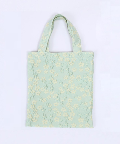 WC（ダブル シー）の「フラワーサテンミニトート（トートバッグ・レディース・グリーン/ライトパープル・FREE）」の5枚目の写真