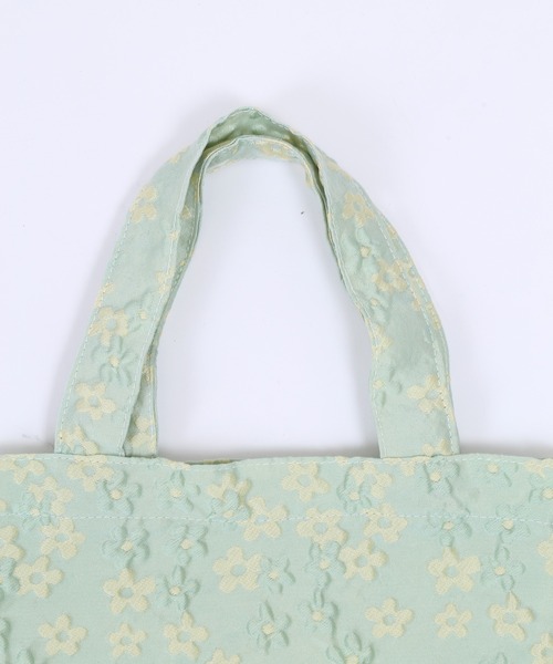 WC（ダブル シー）の「フラワーサテンミニトート（トートバッグ・レディース・グリーン/ライトパープル・FREE）」の6枚目の写真