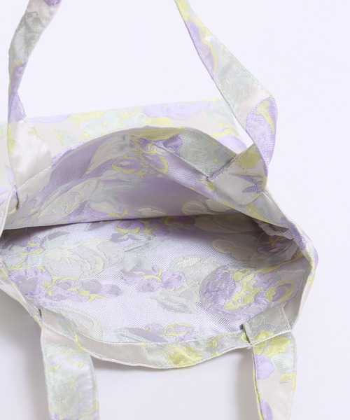 WC（ダブル シー）の「フラワーサテンミニトート（トートバッグ・レディース・グリーン/ライトパープル・FREE）」の8枚目の写真