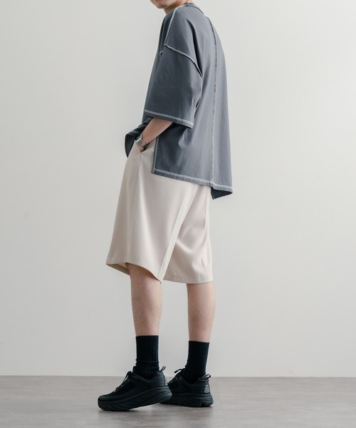 epnok（エプノック）の「ワイドストレートショーツ（スラックス・メンズ・ブラック/ブルーグレー/ナチュラル・SMALL/MEDIUM/LARGE）」の10枚目の写真
