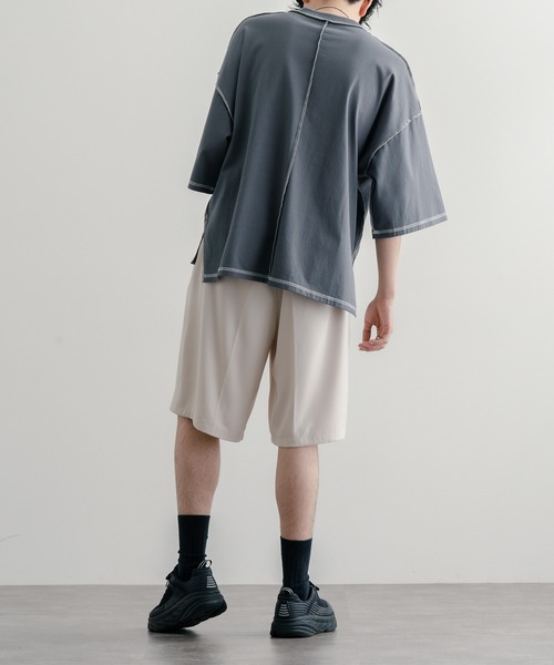 epnok（エプノック）の「ワイドストレートショーツ（スラックス・メンズ・ブラック/ブルーグレー/ナチュラル・SMALL/MEDIUM/LARGE）」の11枚目の写真