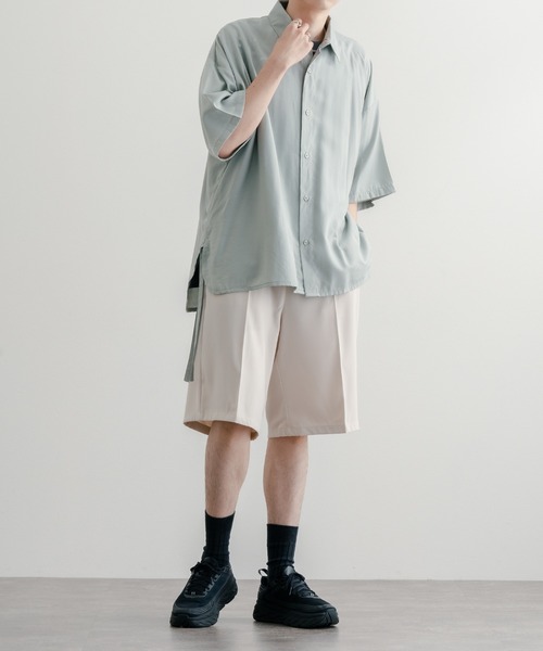 epnok（エプノック）の「ワイドストレートショーツ（スラックス・メンズ・ブラック/ブルーグレー/ナチュラル・SMALL/MEDIUM/LARGE）」の12枚目の写真
