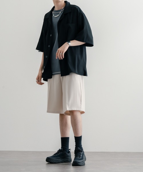 epnok（エプノック）の「ワイドストレートショーツ（スラックス・メンズ・ブラック/ブルーグレー/ナチュラル・SMALL/MEDIUM/LARGE）」の13枚目の写真