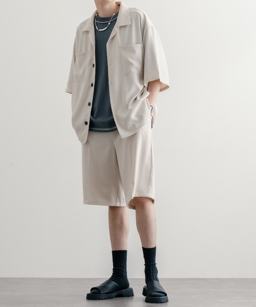 epnok（エプノック）の「ワイドストレートショーツ（スラックス・メンズ・ブラック/ブルーグレー/ナチュラル・SMALL/MEDIUM/LARGE）」の15枚目の写真