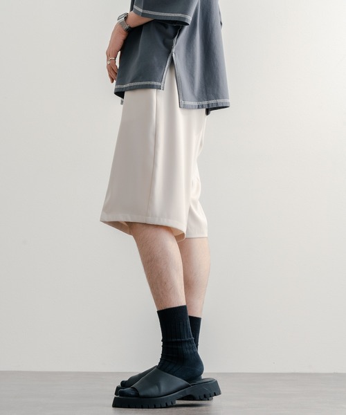 epnok（エプノック）の「ワイドストレートショーツ（スラックス・メンズ・ブラック/ブルーグレー/ナチュラル・SMALL/MEDIUM/LARGE）」の6枚目の写真