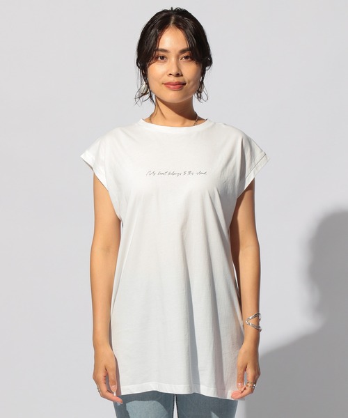 BAYFLOW(ベイフロー)の「MIEコラボ/フォトT(Tシャツ/カットソー・レディース・ブルー/アイボリー/ホワイト・FREE)」の5枚目の写真