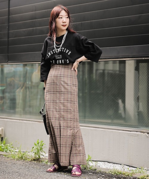 JEANASIS（ジーナシス）の「チェックマーメイドスカート/957626（スカート・レディース・グレー系その他/ブラウン系その他・FREE）」の18枚目の写真