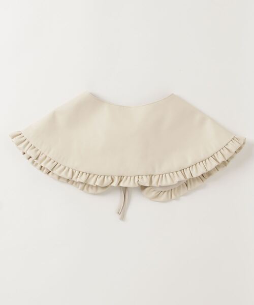 WEGO(ウィゴー)の「WEGO/フェイクレザーフリル付け襟(付け襟・レディース・ブラック/アイボリー・FREE)」の5枚目の写真