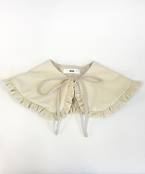 WEGO(ウィゴー)の「WEGO/フェイクレザーフリル付け襟(付け襟・レディース・ブラック/アイボリー・FREE)」の6枚目の写真