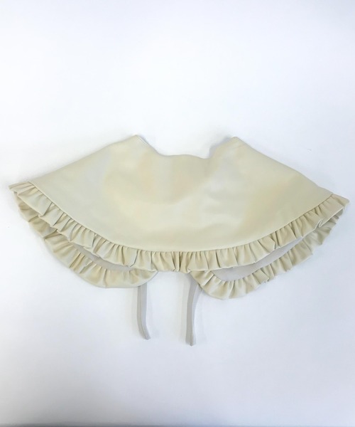 WEGO(ウィゴー)の「WEGO/フェイクレザーフリル付け襟(付け襟・レディース・ブラック/アイボリー・FREE)」の3枚目の写真