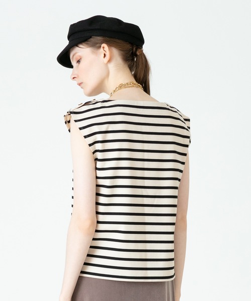 allureville（アルアバイル）の「サイド釦バスクシャツ（Tシャツ/カットソー・レディース・ホワイト/ベージュ・2）」の6枚目の写真