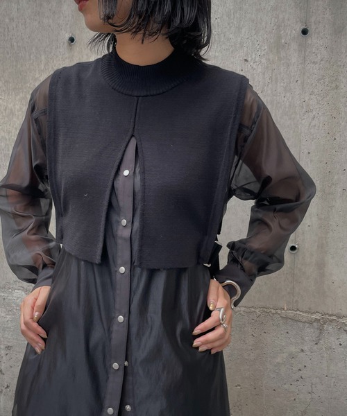 &g'aime（アンジェム）の「【&g'aime】ルーズシルエットシアーシャツ（シャツ/ブラウス・レディース・ブラック/ブラウン/グレー・FREE）」の9枚目の写真