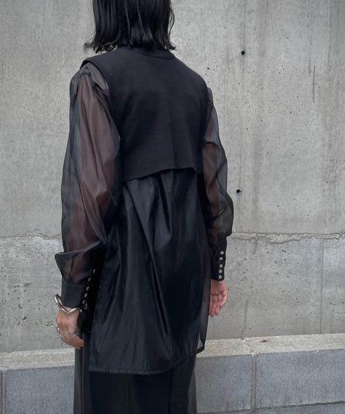 &g'aime（アンジェム）の「【&g'aime】ルーズシルエットシアーシャツ（シャツ/ブラウス・レディース・ブラック/ブラウン/グレー・FREE）」の13枚目の写真