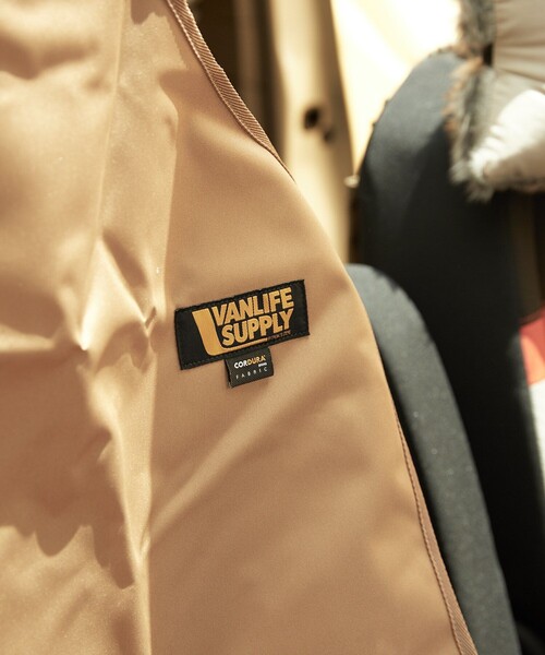 FREAK'S STORE(フリークスストア)の「VANLIFE SUPPLY BY FREAK'S STORE/ヴァンライフサプライバイフリークスストア コーデュラフロントシートカバー(アウトドアグッズ・メンズ・ベージュ/ネイビー/オリーブ/ブラック・ONE SIZE)」の10枚目の写真