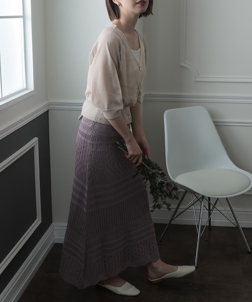 ElegChic(エレグシック)の「シアーショートカーディガン(カーディガン/ボレロ・レディース・ベージュ/グレー/オフホワイト/イエロー/グリーン・FREE)」の20枚目の写真
