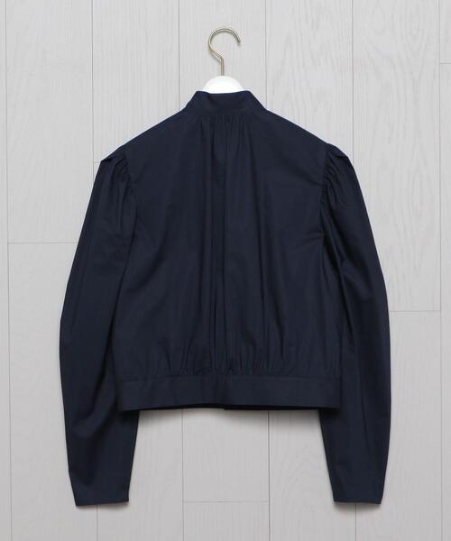 H　BEAUTY&YOUTH UNITED ARROWS（エイチビューティーアンドユースユナイテッドアローズ）の「＜H＞COTTON TYPEWRITER MUTTON SLEEVE BLOUSE/ブラウス◆（シャツ/ブラウス・レディース・ホワイト/ネイビー・S/M）」の6枚目の写真