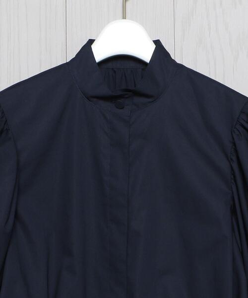 H　BEAUTY&YOUTH UNITED ARROWS（エイチビューティーアンドユースユナイテッドアローズ）の「＜H＞COTTON TYPEWRITER MUTTON SLEEVE BLOUSE/ブラウス◆（シャツ/ブラウス・レディース・ホワイト/ネイビー・S/M）」の7枚目の写真