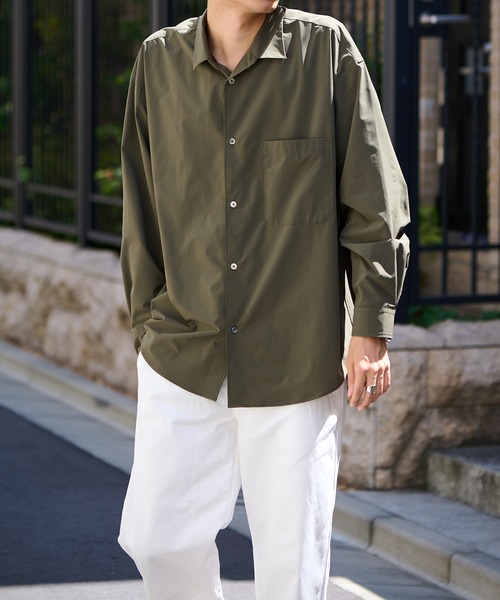 NewAnce（ニュアンス）の「【NewAnce】Oversized Shirt オーバーサイズシャツ（シャツ/ブラウス・メンズ・ダークグリーン/ブラック/ホワイト・FREE）」の8枚目の写真