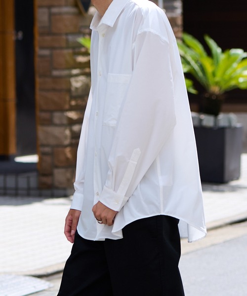 NewAnce（ニュアンス）の「【NewAnce】Oversized Shirt オーバーサイズシャツ（シャツ/ブラウス・メンズ・ダークグリーン/ブラック/ホワイト・FREE）」の7枚目の写真