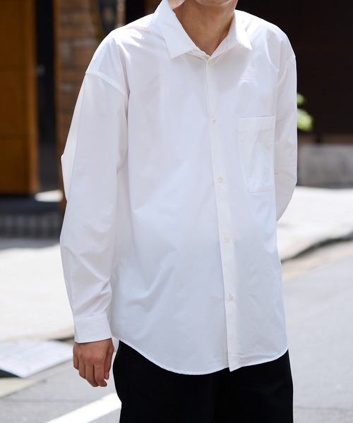 NewAnce（ニュアンス）の「【NewAnce】Oversized Shirt オーバーサイズシャツ（シャツ/ブラウス・メンズ・ダークグリーン/ブラック/ホワイト・FREE）」の5枚目の写真