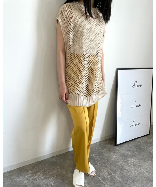 MLI'A（エムリア）の「センターシームサテンイージー／パンツ（その他パンツ・レディース・レッド/イエロー/グリーン・FREE）」の9枚目の写真