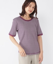 マルチボーダー5分袖プルオーバー