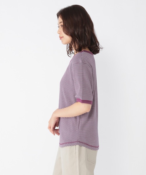 studio CLIP（スタディオクリップ）の「マルチボーダー5分袖プルオーバー（Tシャツ/カットソー・レディース・その他1/パープル/カーキ・LARGE/MEDIUM）」の10枚目の写真