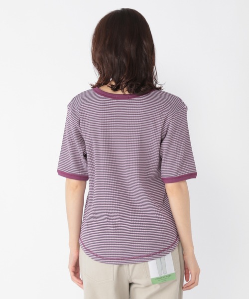 studio CLIP（スタディオクリップ）の「マルチボーダー5分袖プルオーバー（Tシャツ/カットソー・レディース・その他1/パープル/カーキ・LARGE/MEDIUM）」の9枚目の写真