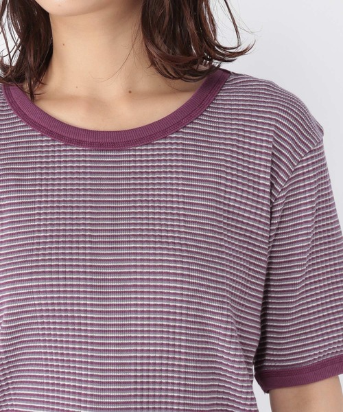 studio CLIP（スタディオクリップ）の「マルチボーダー5分袖プルオーバー（Tシャツ/カットソー・レディース・その他1/パープル/カーキ・LARGE/MEDIUM）」の13枚目の写真
