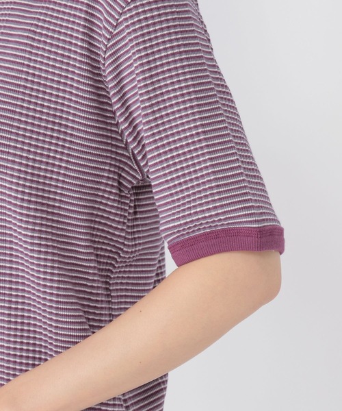 studio CLIP（スタディオクリップ）の「マルチボーダー5分袖プルオーバー（Tシャツ/カットソー・レディース・その他1/パープル/カーキ・LARGE/MEDIUM）」の17枚目の写真