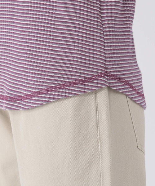 studio CLIP（スタディオクリップ）の「マルチボーダー5分袖プルオーバー（Tシャツ/カットソー・レディース・その他1/パープル/カーキ・LARGE/MEDIUM）」の19枚目の写真