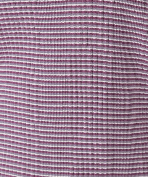 studio CLIP（スタディオクリップ）の「マルチボーダー5分袖プルオーバー（Tシャツ/カットソー・レディース・その他1/パープル/カーキ・LARGE/MEDIUM）」の5枚目の写真