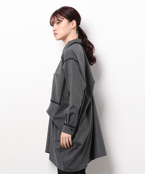 gomme（ゴム）の「T/Rボイル　タックシャツ（シャツ/ブラウス・レディース・チャコールグレー/ブラック・MEDIUM）」の14枚目の写真