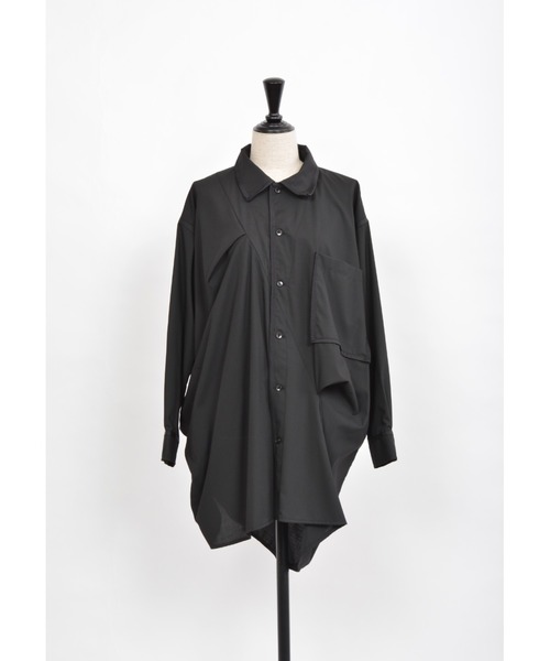 gomme（ゴム）の「T/Rボイル　タックシャツ（シャツ/ブラウス・レディース・チャコールグレー/ブラック・MEDIUM）」の2枚目の写真