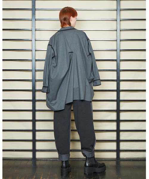 gomme（ゴム）の「T/Rボイル　タックシャツ（シャツ/ブラウス・レディース・チャコールグレー/ブラック・MEDIUM）」の19枚目の写真