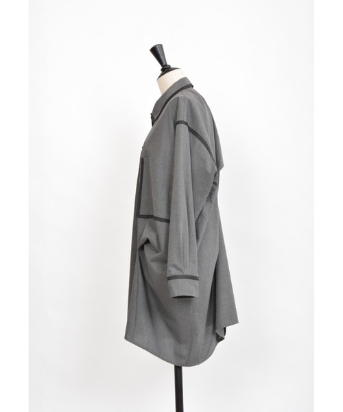 gomme（ゴム）の「T/Rボイル　タックシャツ（シャツ/ブラウス・レディース・チャコールグレー/ブラック・MEDIUM）」の6枚目の写真