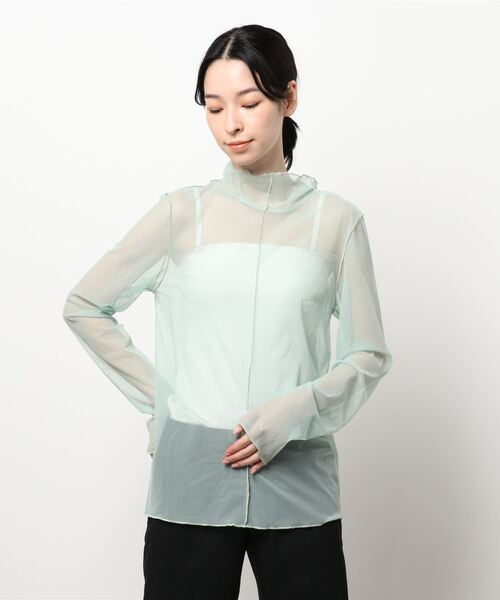 titivate(ティティベイト)の「前後2wayメローシアーハイネックカットソー(Tシャツ/カットソー・レディース・グリーン/アイボリー/ピンク/ブラウン系その他・M/L/S)」の7枚目の写真