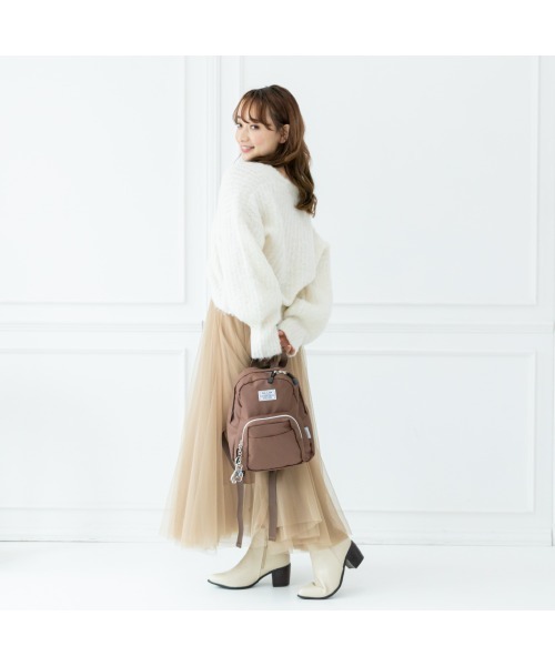 JORDAN HONOR THE GIFT コラボ リュック ブラウン ワッペン PAUL & JOE ACCESSOIRES（ポールアンドジョーアクセソワ）の「PAUL