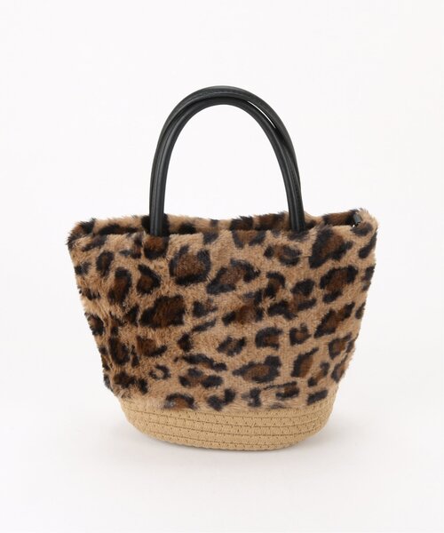 frames RAY CASSIN（フレームスレイカズン）の「棉ローブファー切り替えトート（トートバッグ・レディース・ブラック/グレイッシュベージュ/ベージュ系・FREE）」の9枚目の写真